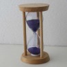 Sanduhr 3 Min. 9.3 cm Lila, Buchenholzrahmen rund