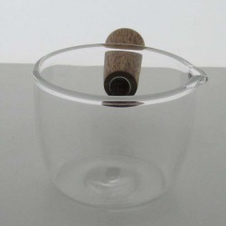 Borosilikatglas -100ml 6cm Tasse mit Holz Griff Multi-funktionale Gericht Kaffee Mini Milch Borosilikatglas
