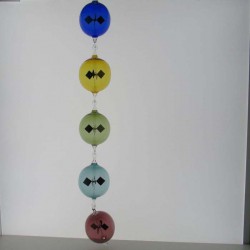 Glas Lichtmühle 60mm Kugel Öse & Haken gelb zum hängen