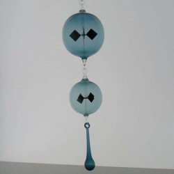 Glas Lichtmühle 80mm Kugel Öse & Haken Petrol Glas zum hängen