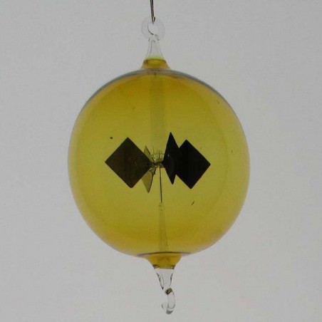 Glas Lichtmühle 80mm Kugel Öse & Haken Gelbglas zum hängen
