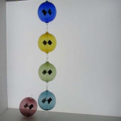 Glas Lichtmühle 80mm Kugel Öse & Haken Gelbglas zum hängen