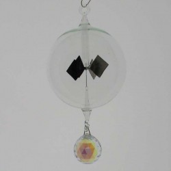 Glas Lichtmühle 80mm Kugel Öse & Haken Klarglas zum hängen