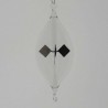 Glas Lichtmühle 60mm oval Öse & Haken Klarglas zum hängen