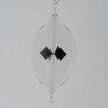 Glas Lichtmühle 90mm oval Öse & Haken Klarglas zum hängen