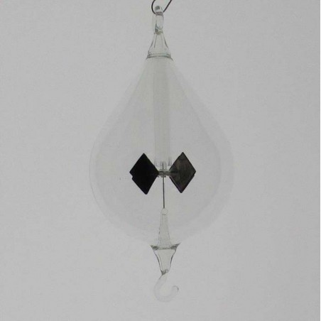 Glas Lichtmühle 60mm Tropfen Öse & Haken Klarglas