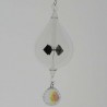 Glas Lichtmühle 60mm Tropfen Öse & Haken Klarglas