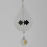Glas Lichtmühle 80mm Tropfen Form Öse & Haken Klarglas zum hängen