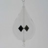 Glas Lichtmühle 90mm Tropfenform Öse & Haken Klarglas