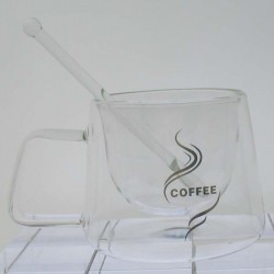 Isolierglas -200ml 10cm Doppel Wand Tasse Isolierung  Transparent
