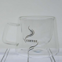 Isolierglas -200ml 10cm Doppel Wand Tasse Isolierung  Transparent
