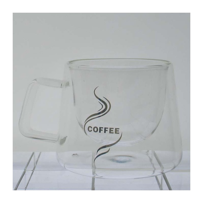 Isolierglas -200ml 10cm Doppel Wand Tasse Isolierung  Transparent