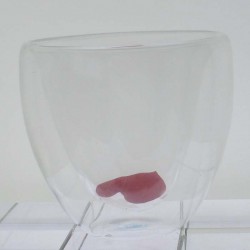 Isolierglas -200ml 9cm Doppel Wand Herz Getränke Becher Tasse Kreative Isolierung Drink Transparent