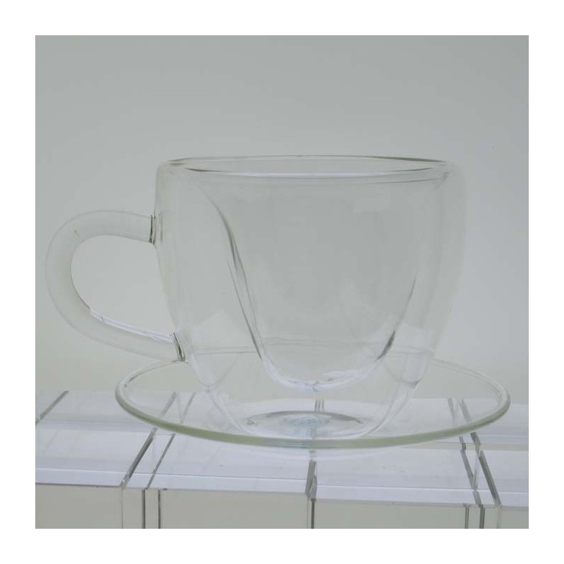 Isolierglas -200ml 9.5cm Doppel Wand Herz Getränke Becher Tasse Kreative Isolierung Drink Transparent