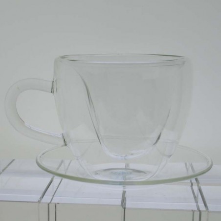 Isolierglas -200ml 9.5cm Doppel Wand Herz Getränke Becher Tasse Kreative Isolierung Drink Transparent