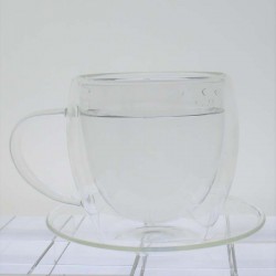 Isolierglas -200ml 9cm Doppel Wand Tasse Isolierung  Transparent