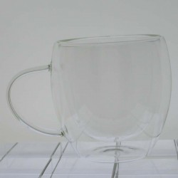 Isolierglas -200ml 9cm Doppel Wand Tasse Isolierung  Transparent