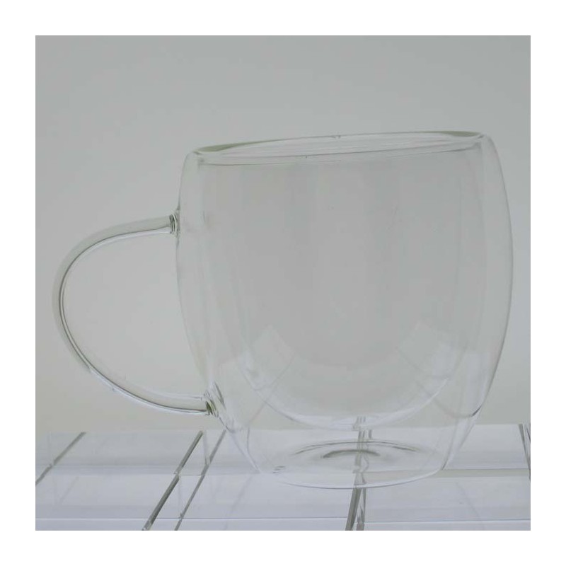 Isolierglas -200ml 9cm Doppel Wand Tasse Isolierung  Transparent