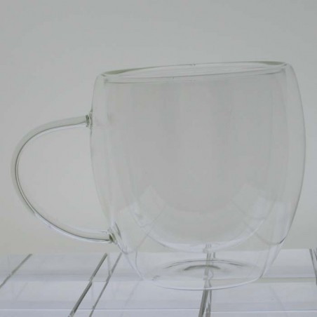 Isolierglas -200ml 9cm Doppel Wand Tasse Isolierung  Transparent