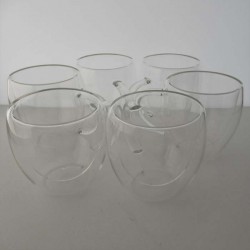 Isolierglas -200ml 9cm Doppel Wand Tasse Isolierung  Transparent