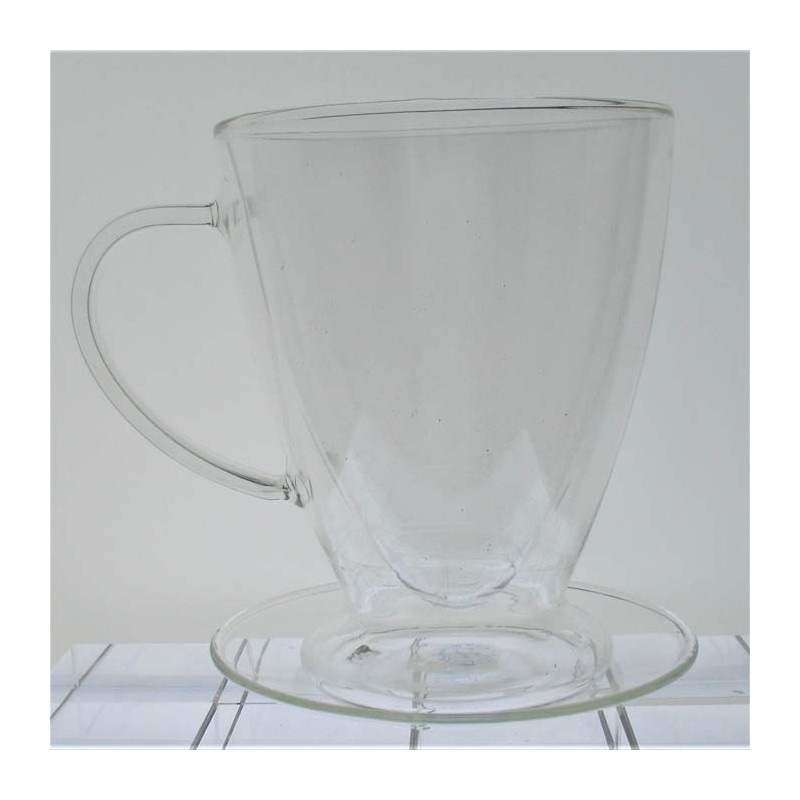Isolierglas -450ml 13.5cm Doppel Wand  Tasse Isolierung  Transparent