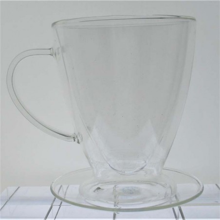 Isolierglas -450ml 13.5cm Doppel Wand  Tasse Isolierung  Transparent