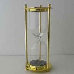 Sanduhren -4 min. 16 cm zum selber füllen mit eigenem Sand Zylinderform Glassanduhr mit Metalgestell