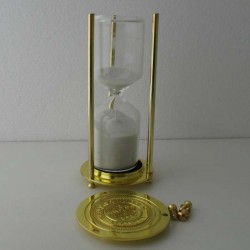 Sanduhren -4 min. 16 cm zum selber füllen mit eigenem Sand Zylinderform Glassanduhr mit Metalgestell