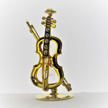 Violine mit Swarovski Elements vergoldet