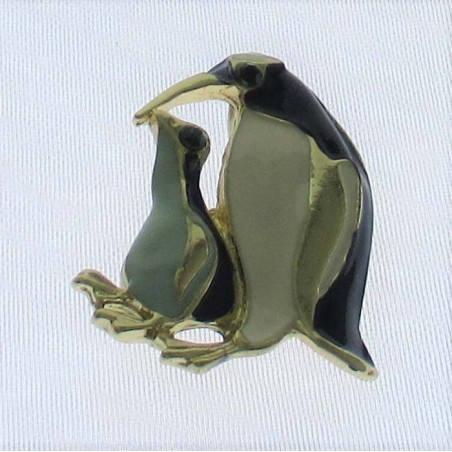 Emaille Baby Mama Penguin Broschen und Anhänger