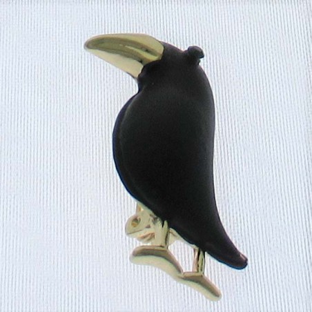 Vogel Emaille Brosche vergoldet