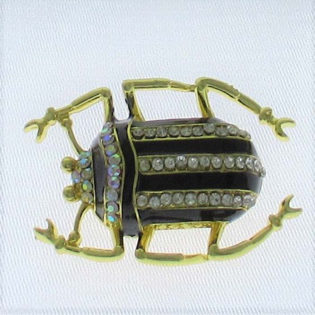 Käfer Broschen Strass Emaille vergoldet