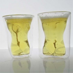 ISOLIERGLAS -150ml 11cm Männlichen Und Weiblichen Körper  für Junggesellenparty