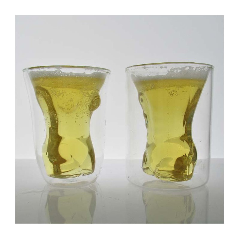ISOLIERGLAS -150ml 11cm Männlichen Und Weiblichen Körper  für Junggesellenparty
