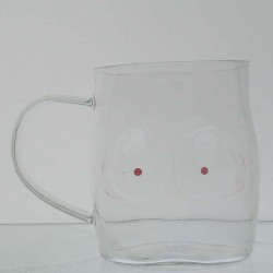 Glas -500ml 11cm Kreative Körper Form Glas Tasse Sexy Dame Form Brust für Junggesellenparty