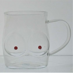Glas -500ml 11cm Kreative Körper Form Glas Tasse Sexy Dame Form Brust für Junggesellenparty