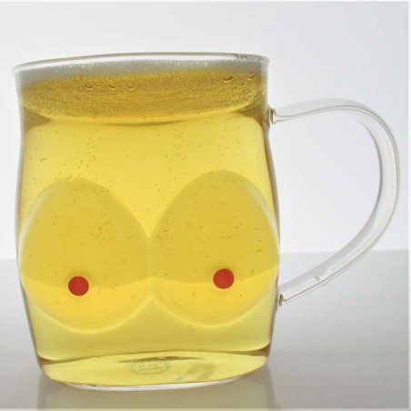 Glas -500ml 11cm Kreative Körper Form Glas Tasse Sexy Dame Form Brust für Junggesellenparty