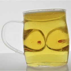 Glas -500ml 11cm Kreative Körper Form Glas Tasse Sexy Dame Form Brust für Junggesellenparty