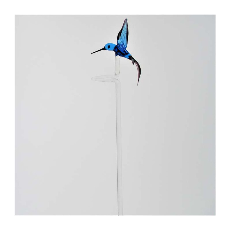 Glas Orchideenstab 45cm Bienenfresser Kolibri auf Stab