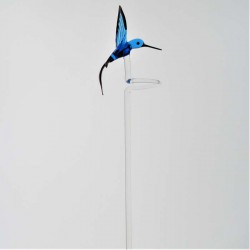 Glas Orchideenstab 45cm Bienenfresser Kolibri auf Stab