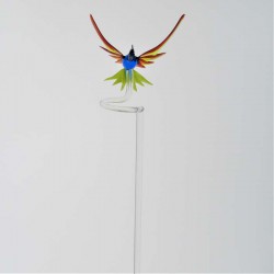 Glas Orchideenstab 44cm Breitschwingen Kolibri auf Stab