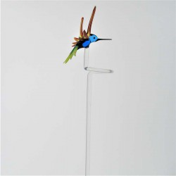 Glas Orchideenstab 44cm Breitschwingen Kolibri auf Stab
