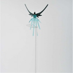 Glas Orchideenstab 46cm Gabelschwanzkolibri auf Stab