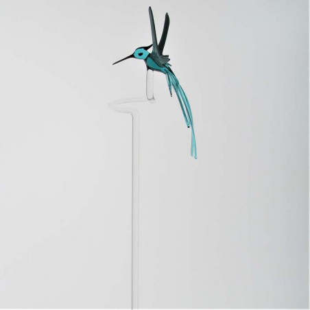 Glas Orchideenstab 46cm Gabelschwanzkolibri auf Stab