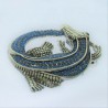 Krokodil Brosche Strass Emaille versilbert