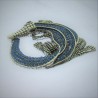 Krokodil Brosche Strass Emaille versilbert