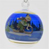 Glaskugel 060 mm Blau Winterlandschaft mit Goldrand zum hängen