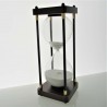 Sanduhr 60 Min. 25 cm Weiss, Schwarz viereckig mit 4 Säulen