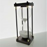 Sanduhr 60 Min. 25 cm Weiss, Schwarz viereckig mit 4 Säulen