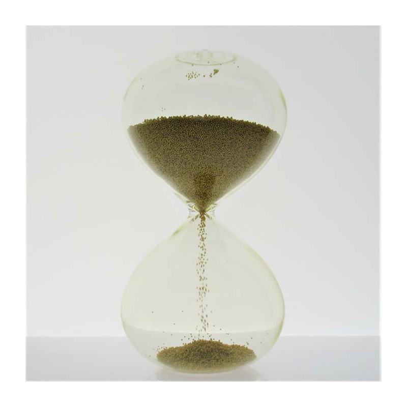 Glas-Sanduhr 90 Sekunden 14.5 cm  Gold, Glassanduhr